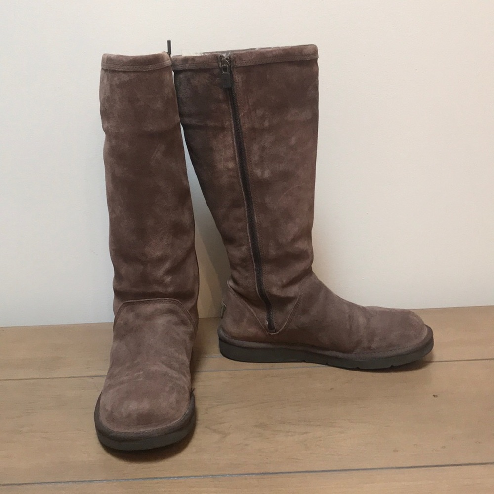Ugg tall dark leather boots.